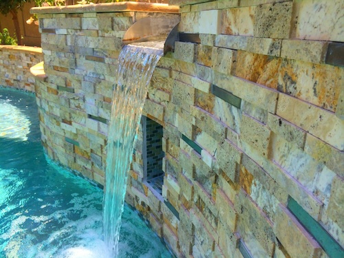 san tan valley water feature in pool